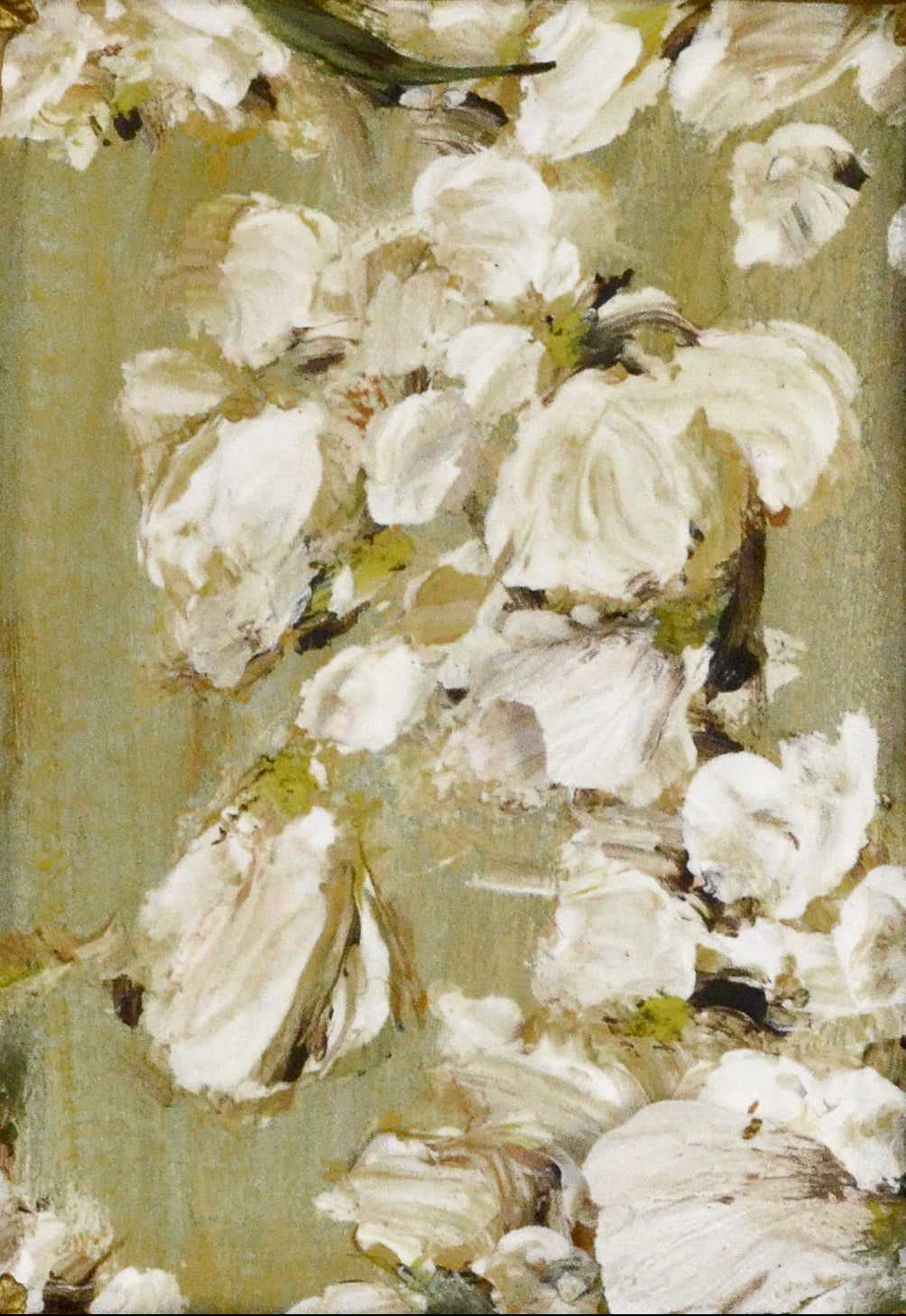 Decorative gold frame with floral artwork on a white background