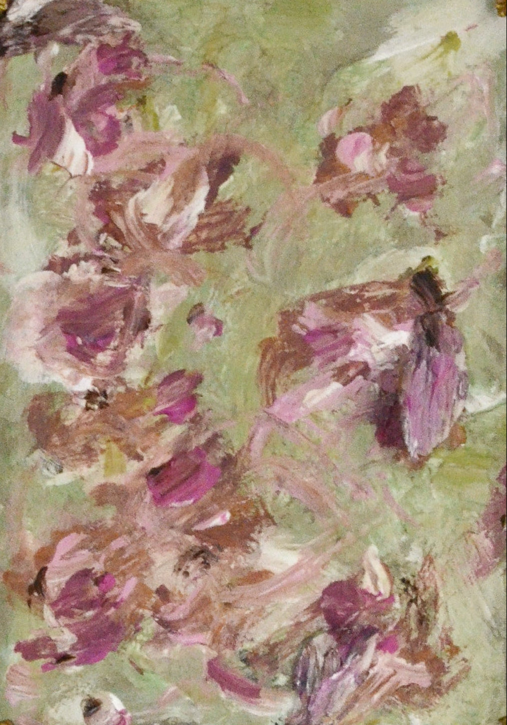 Framed artwork with floral design on a white background