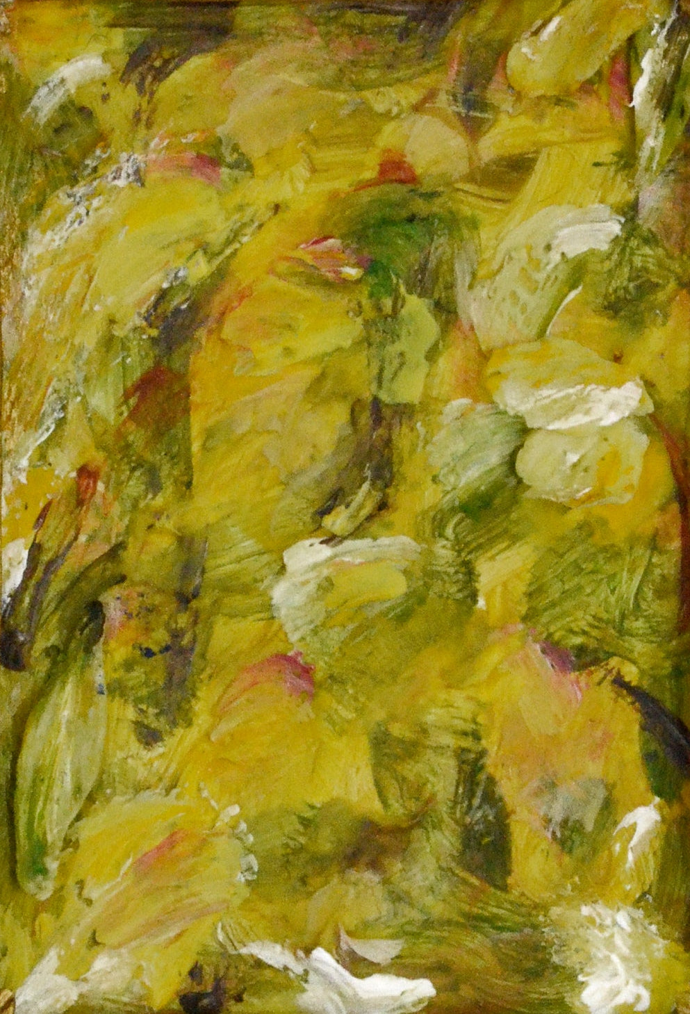 Small oil painting in a decorative gold frame on a white background